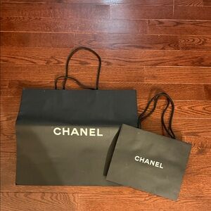 CHANEL Black Shopping Bag Set
